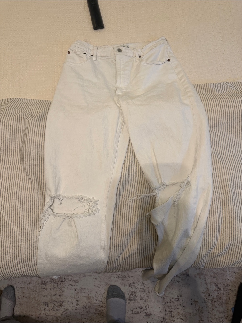 Abercrombie and Fitch white jeans